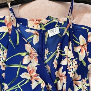 Sienna sky blue tropical floral wrap dress for summer